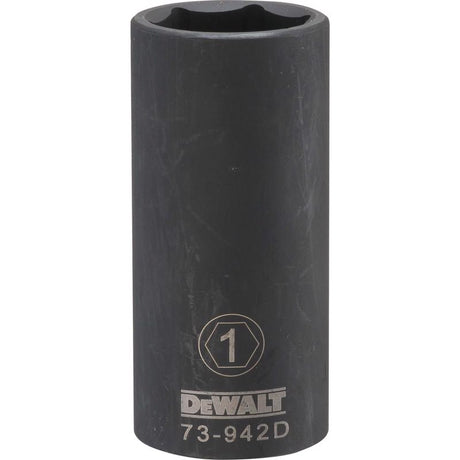 DeWalt 1 in. X 1/2 in. drive SAE 6 Point Deep Impact Socket 1 pc