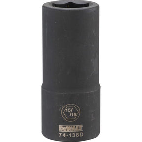 DeWalt 15/16 in. X 3/4 in. drive SAE 6 Point Deep Impact Socket