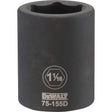 DeWalt 1-1-16 in. X 3/4 in. drive SAE 6 Point Impact Socket 1 pc