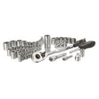 Stanley 1/4 and 3/8 in. drive Metric/SAE Mechanic's Tool Set 60 pc