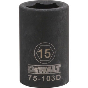 DeWalt 15 mm X 1/2 in. drive Metric 6 Point Impact Socket 1 pc