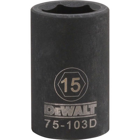 DeWalt 15 mm X 1/2 in. drive Metric 6 Point Impact Socket 1 pc
