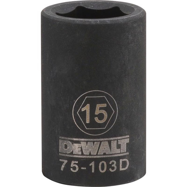 DeWalt 15 mm X 1/2 in. drive Metric 6 Point Impact Socket 1 pc