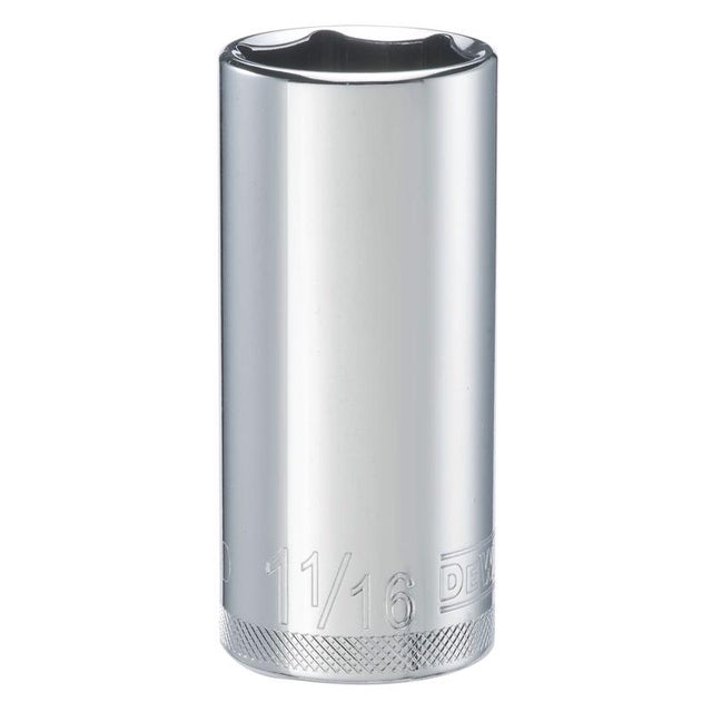 DeWalt 1-1/16 in. X 1/2 in. drive SAE 6 Point Deep Socket 1 pc
