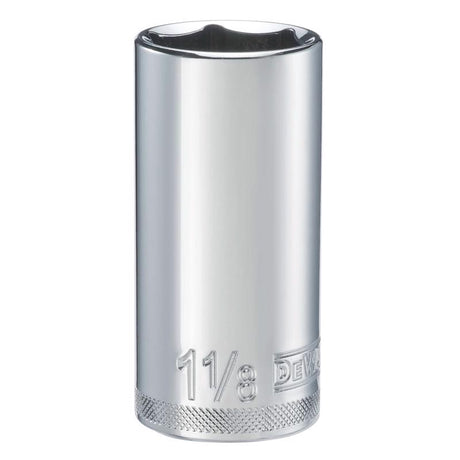 DeWalt 1-1/8 in. X 1/2 in. drive SAE 6 Point Deep Socket 1 pc