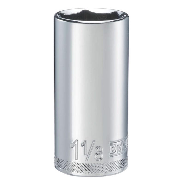 DeWalt 1-1/8 in. X 1/2 in. drive SAE 6 Point Deep Socket 1 pc