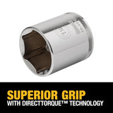 DeWalt 1-1/4 in. X 1/2 in. drive SAE 6 Point Socket 1 pc
