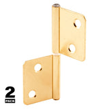 Prime-Line N 7025 Door Hinge, 3 in H Door Leaf, 1-5/16 in W Door Leaf, Steel, Brass, 4-Mounting Hole