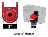 Korky 3010BP Toilet Flapper, Specifications: 3 in Valve Open, Rubber, Red