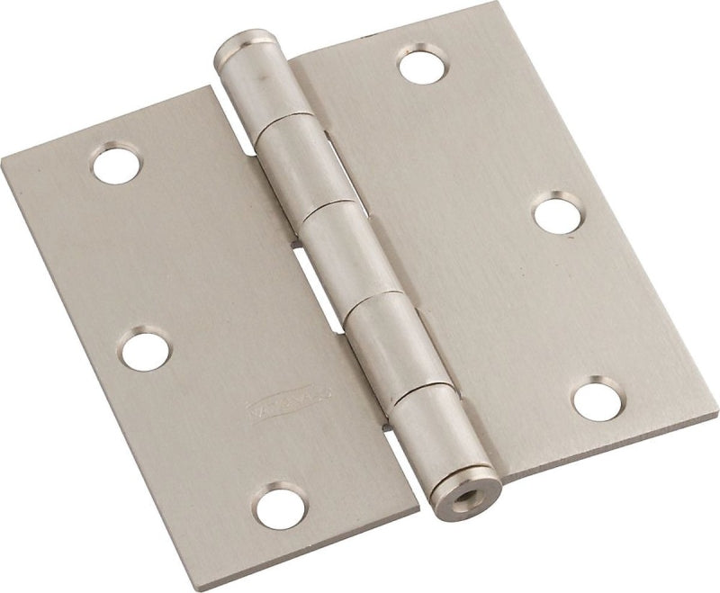 National Hardware N830-248 Door Hinge, 3-1/2 in H Door Leaf, 3-1/2 in L x 3-1/2 in W, Cold Rolled Steel, Satin Nickel