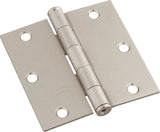 National Hardware N830-248 Door Hinge, 3-1/2 in H Door Leaf, 3-1/2 in L x 3-1/2 in W, Cold Rolled Steel, Satin Nickel