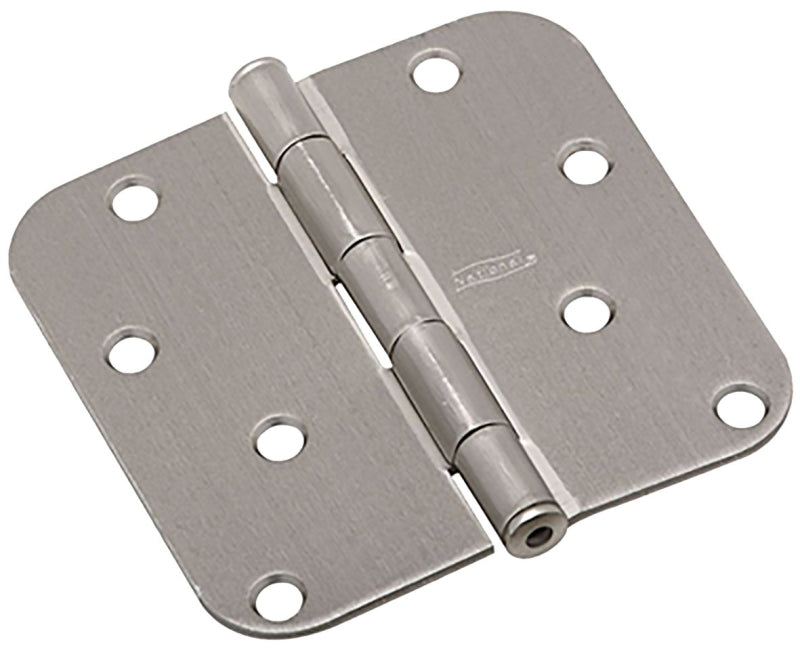 National Hardware N830-243 Door Hinge, 4 in H Door Leaf, 4 in L x 4 in W, Cold Rolled Steel, Satin Nickel, 50 lb