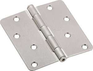 National Hardware N830-246 Door Hinge, 4 in H Door Leaf, 4 in L x 4 in W, Cold Rolled Steel, Satin Nickel, 55 lb