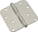 National Hardware N830-270 Door Hinge, 4 in H Door Leaf, 4 in L, Stainless Steel, Zinc, 5/8 in Corner Radius, 55 lb
