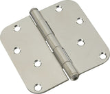 National Hardware N830-270 Door Hinge, 4 in H Door Leaf, 4 in L, Stainless Steel, Zinc, 5/8 in Corner Radius, 55 lb