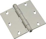 National Hardware N830-277 Square Corner Door Hinge, 3 in H Door Leaf, 3 in L, Stainless Steel, Zinc, 6-Mounting Hole