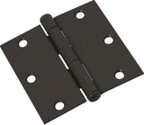 National Hardware N830-203 Door Hinge, 3-1/2 in H Door Leaf, 3-1/2 in L x 3-1/2 in W, Steel, Oil-Rubbed Bronze