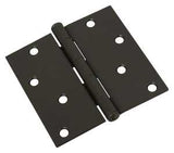 National Hardware N830-204 Door Hinge, 4 in W Frame Leaf, Steel, Oil-Rubbed Bronze, Non-Rising, Removable Pin, Mortise