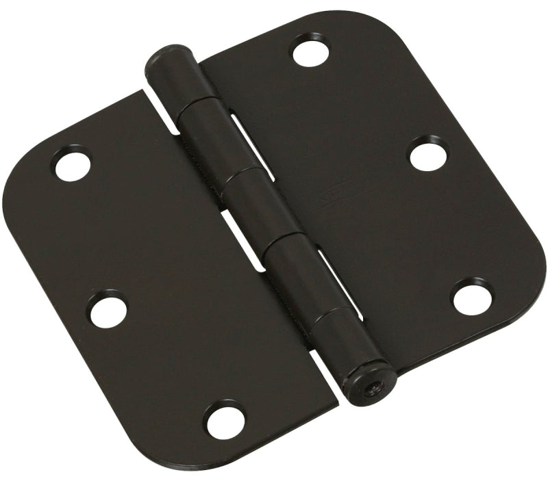 National Hardware N830-197 Door Hinge, 3-1/2 in H Door Leaf, 3-1/2 in L x 3-1/2 in W, Steel, Oil-Rubbed Bronze, 50 lb