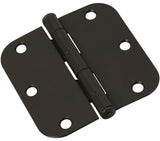 National Hardware N830-197 Door Hinge, 3-1/2 in H Door Leaf, 3-1/2 in L x 3-1/2 in W, Steel, Oil-Rubbed Bronze, 50 lb