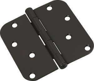 National Hardware N830-198 Door Hinge, 4 in H Door Leaf, 4 in L x 4 in W, Steel, Oil-Rubbed Bronze, 5/8 in Corner Radius