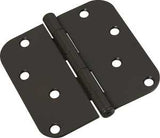 National Hardware N830-198 Door Hinge, 4 in H Door Leaf, 4 in L x 4 in W, Steel, Oil-Rubbed Bronze, 5/8 in Corner Radius