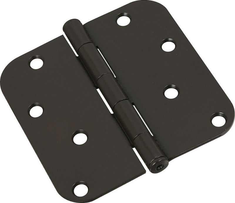 National Hardware N830-198 Door Hinge, 4 in H Door Leaf, 4 in L x 4 in W, Steel, Oil-Rubbed Bronze, 5/8 in Corner Radius