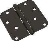 National Hardware N830-198 Door Hinge, 4 in H Door Leaf, 4 in L x 4 in W, Steel, Oil-Rubbed Bronze, 5/8 in Corner Radius
