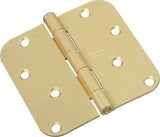 National Hardware N830-225 Door Hinge, 4 in H Frame Leaf, Steel, Satin Brass, Non-Rising, Removable Pin, Mortise, 50 lb