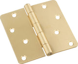 National Hardware N830-228 Door Hinge, 4 in H Door Leaf, 4 in L x 4 in W, Cold Rolled Steel, Satin Brass, 55 lb