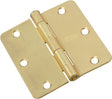 National Hardware N830-229 Door Hinge, 1/4 in Corner Radius, Cold Rolled Steel, Satin Brass, Non-Rising