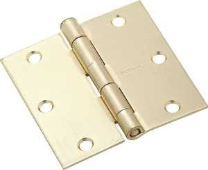 National Hardware N830-232 Door Hinge, 3 in H Door Leaf, 3 in L x 3 in W, Steel, Satin Brass, 6-Mounting Hole, 50 lb