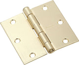 National Hardware N830-232 Door Hinge, 3 in H Door Leaf, 3 in L x 3 in W, Steel, Satin Brass, 6-Mounting Hole, 50 lb