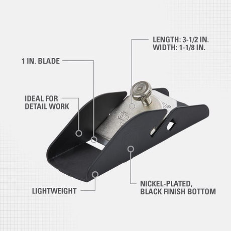 Stanley 3.5 in. L X 1 in. W Trimming Plane Cast Iron Black