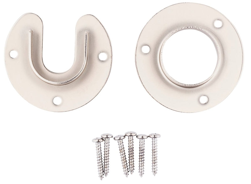 National Hardware V8600 Series S822-082 Closet Flange Set, Zinc, Satin Nickel