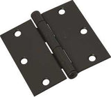National Hardware N830-205 Door Hinge, 3 in H Door Leaf, 3 in L x 3 in W, Cold Rolled Steel, Oil-Rubbed Bronze, 50 lb