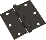 National Hardware N830-205 Door Hinge, 3 in H Door Leaf, 3 in L x 3 in W, Cold Rolled Steel, Oil-Rubbed Bronze, 50 lb