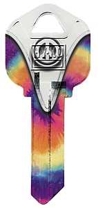 Hy-Ko 16005KW1-32 Key Blank, Peace Signs, Brass, Nickel-Plated, For: Kwikset KW1 Keyways, KW1 Key Number, Pack of 5