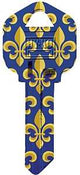 Hy-Ko 16005KW1-36 Key Blank, Fleur De Lis, Brass, Nickel-Plated, For: Kwikset KW1 Keyways, KW1 Key Number, Pack of 5