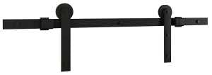 National Hardware N700-001 Builder Barn Door Kit, 72 in L Track, Steel, Matte Black, Wall