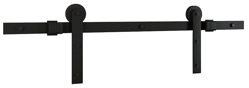 National Hardware N700-001 Builder Barn Door Kit, 72 in L Track, Steel, Matte Black, Wall