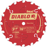 Diablo D0516X Circular Saw Blade, 5-3/8 in Dia, 0.393 in Arbor, 16-Teeth, Carbide Cutting Edge