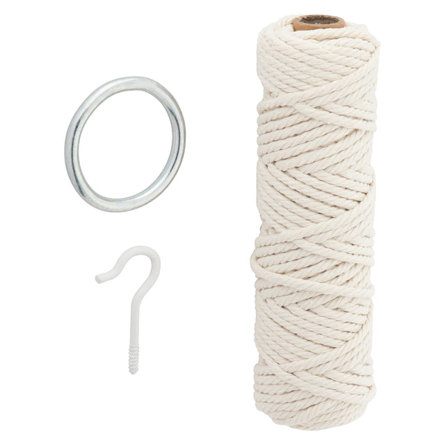 National Hardware N900-013 Plant Hanger Hardware Kit, Cotton/Dacron/Fiber/Steel, Natural/White
