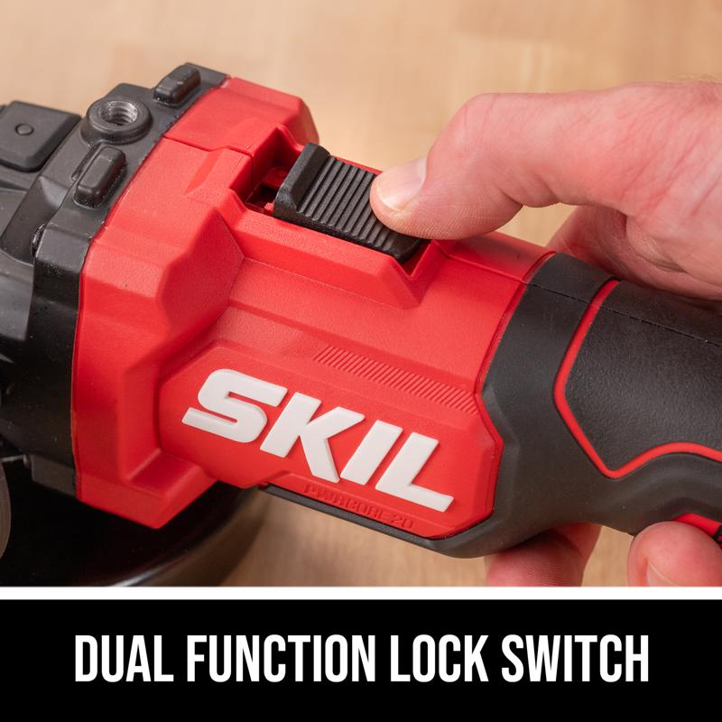 SKIL 20V PWRCORE 20 Cordless 4-1/2 in. Angle Grinder Kit (Battery & Charger)