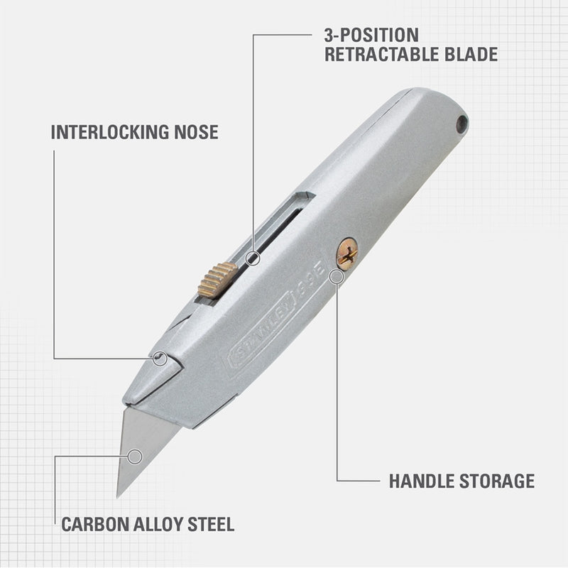 Stanley Classic 99 6 in. Retractable Utility Knife Gray 1 pk, Pack of 6