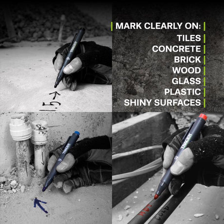 TRACER 6 in. L Marker Kit Assorted 3 pc