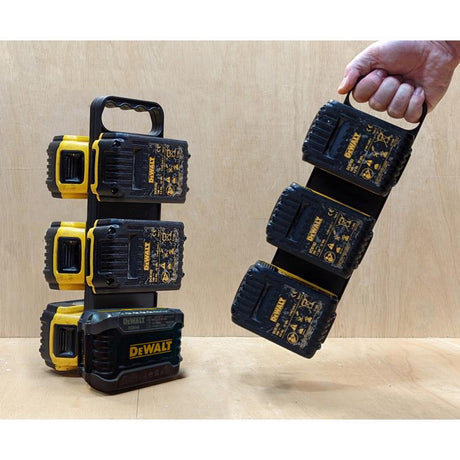 StealthMounts DeWalt MAX/XR and FlexVolt Battery Rack Black