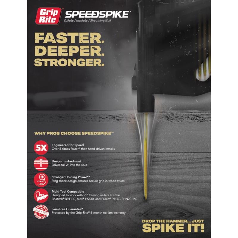 Grip-Rite 4-1/2 in. Framing Steel Nail Full Round Head 2000 pc
