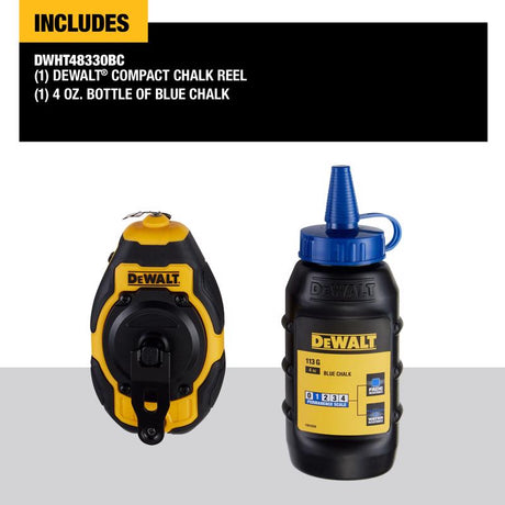 DeWalt Blue Compact Chalk Line Reel Kit 50 ft. Braided