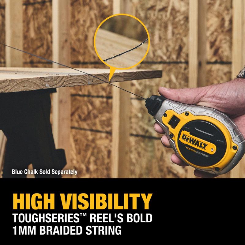 DeWalt Toughseries Red Chalk Line Reel Kit Bold Braided Line